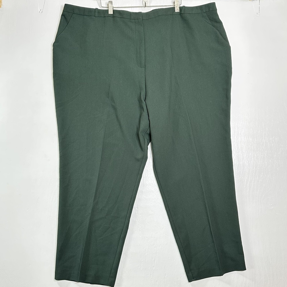 NEW asos Curve Womens Green Cropped Dress Pants Size 24 Skinny Trousers Workwear